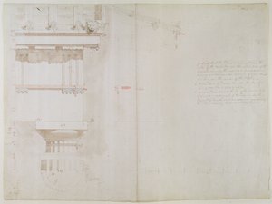 Een Verzameling Originele Tekeningen voor Tempels in Bassac: Elevatie en Gedeeltelijke Structuur van het Dak van de Tempels van Jupiter Panhellenius in Aegina, 1860